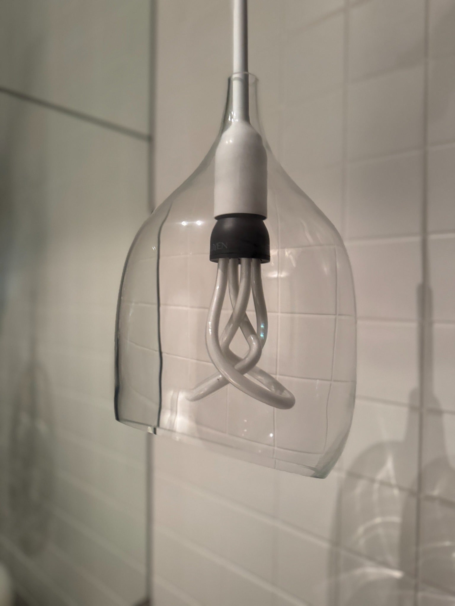 Decode Vessel Pendant Light - Diagonal cut shade with black fitting and ...
