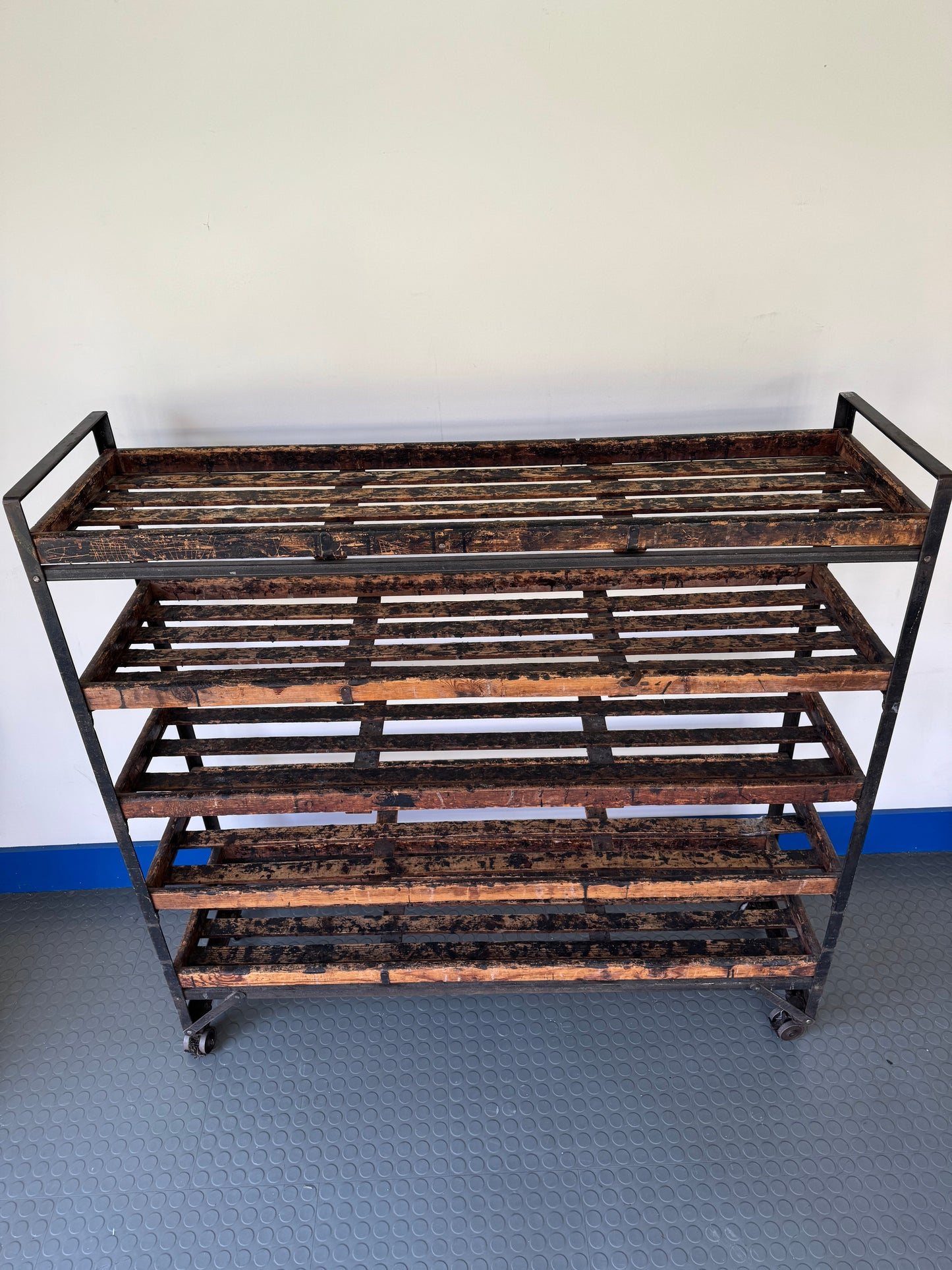 Industrial vintage wooden shoe racks (4)